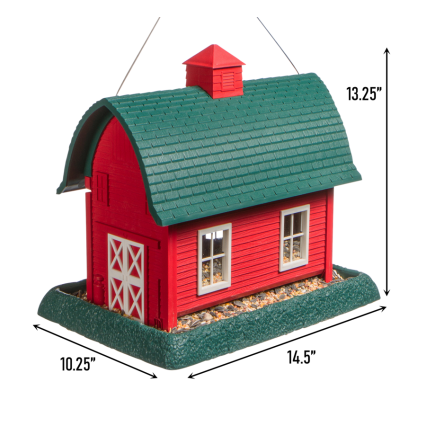 Village Collection Large Red Barn Bird Feeder