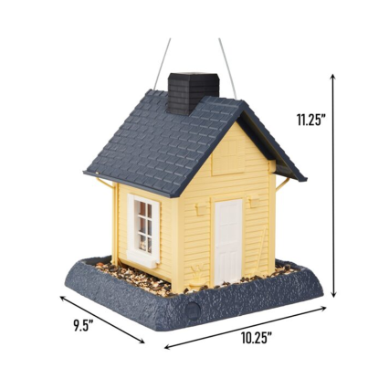 Village Collection Yellow Cottage Bird Feeder