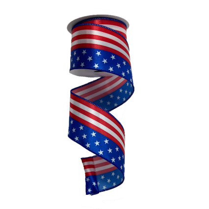 2.5" x 10yd American Flag Ribbon