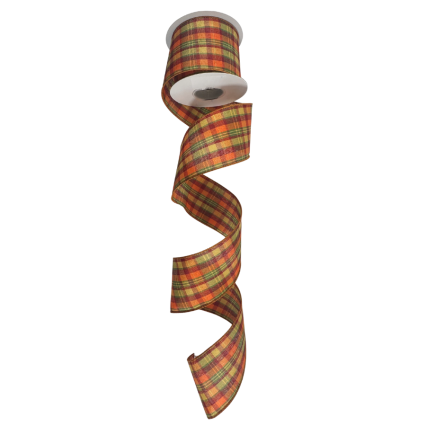 2.5" x 10yd Planters Plaid Fall Ribbon