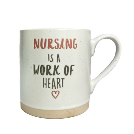 18 oz Mug - Nursing Is A Work Of Heart