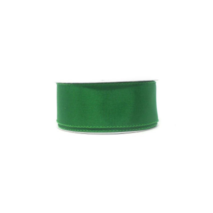 1.5"x10y Emerald Wired Edge Satin Ribbon