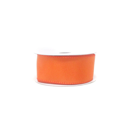 1.5" x10yd Orange Wired Edge Satin Ribbon