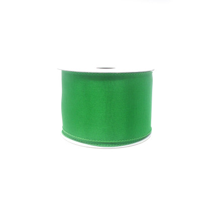 2.5"x10yd Emerald Wired Edge Satin Ribbon