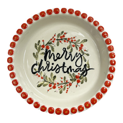10" Rnd Merry Christmas Pie Plate