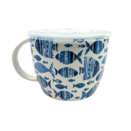 Blue Fish Soup Mug
