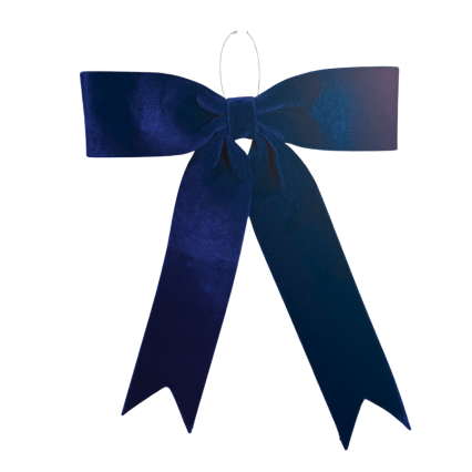 13" Velvet Hanging Bow- Navy Blue
