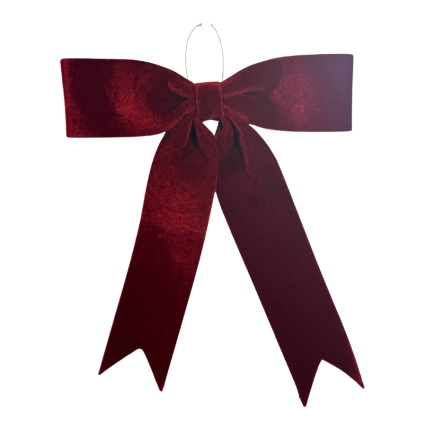 13" Velvet Hanging Bow- Red