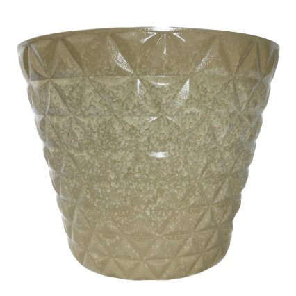 12.5"x15" Polystone Textured Planter- Cream