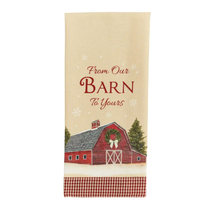 Barn Greetings Dish Towel