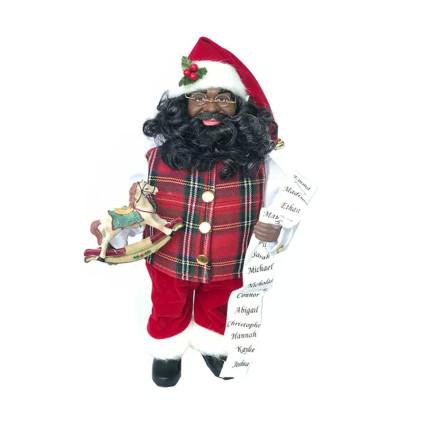 15" African American Santa Claus w/Horse