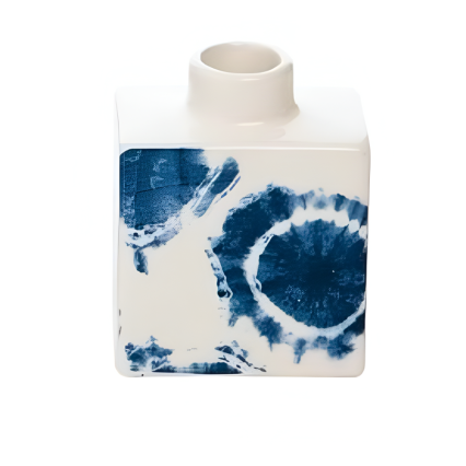 2.5" Square Blue & White Bud Vase