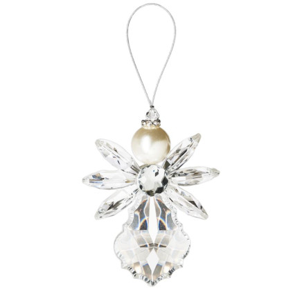 Crystal Pearl Angel Ornament