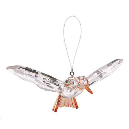 Crystal Colorful Hummingbird Ornament - Orange
