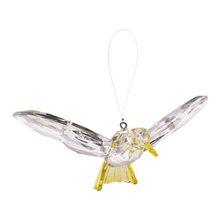 Crystal Colorful Hummingbird Ornament - Yellow
