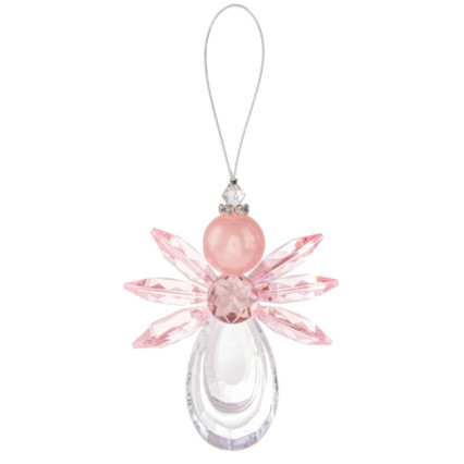 Crystal Pink Angel Ornament