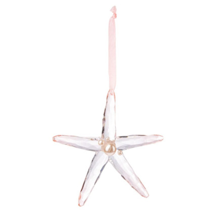 Crystal Seaside Starfish Ornament - Pink