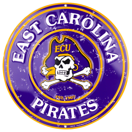 12" ECU Pirates Circular Sign