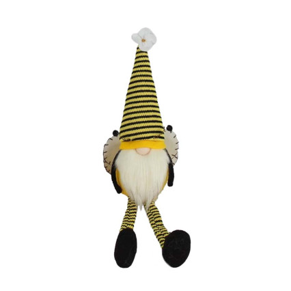 18.5" Sitting Bee Gnome w/Wings - Striped Hat