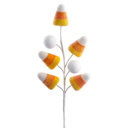 16" Glittered Candy Corn Pick