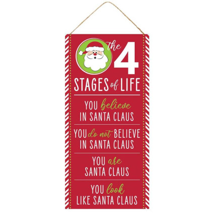 12" Santa Stages of Life Sign