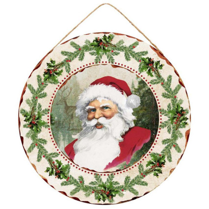 15.75" Vintage Santa Sign