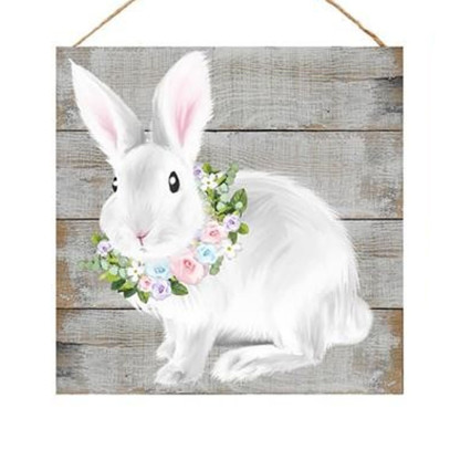 10" Square Easter Sign - Bunny