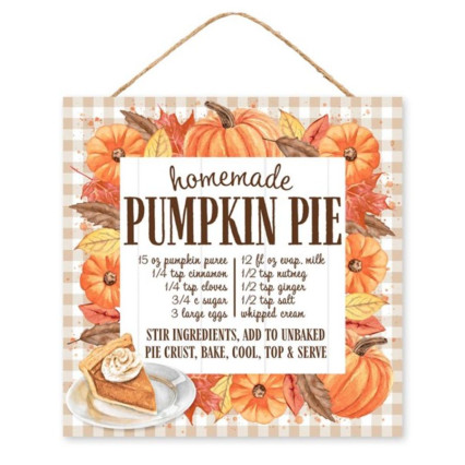 10" Square Homemade Pumpkin Pie Sign