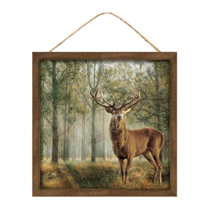10" Square Deer In Woods Sign
