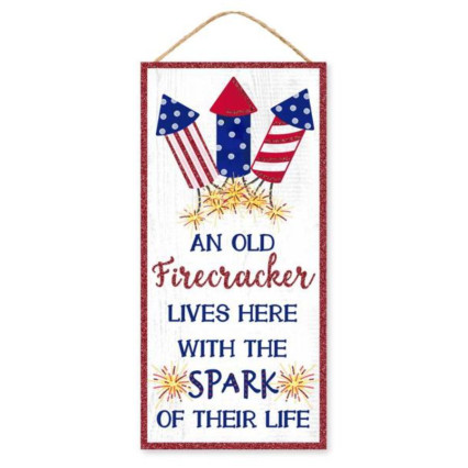 12" Old Firecracker Glitter Sign