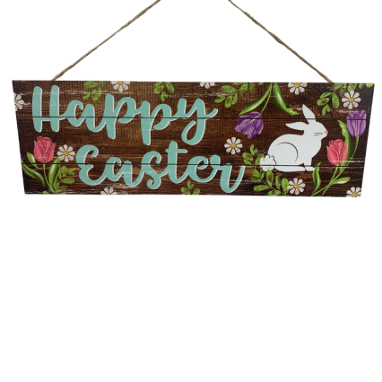 Happy Easter Bunny Flowers Sign