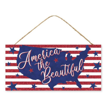 12.5"x6" America The Beautiful Sign