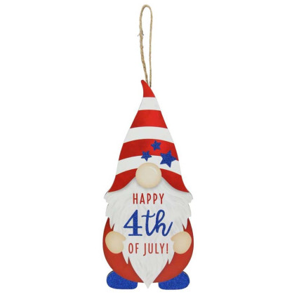 Happy 4th Of July Gnome Shape Sign