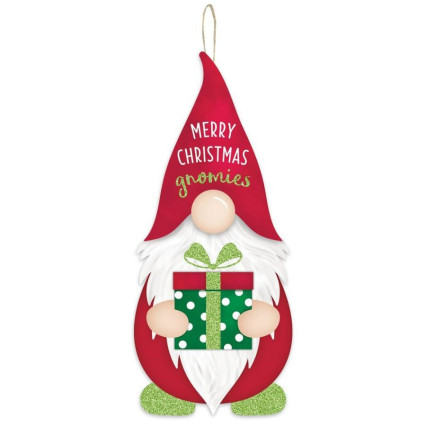 13" Christmas Gnome Shape Sign