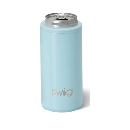 12oz Swig Skinny Can Cooler-Aquamarine