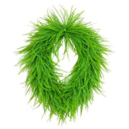 26" UV Bead Grass Oval Wreath