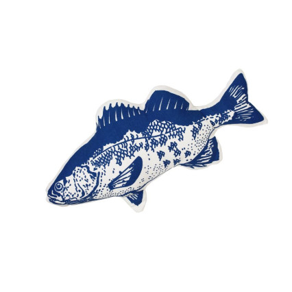17" Blue Fish Pillow