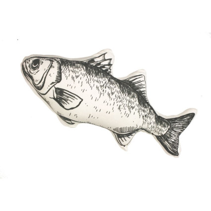 19" Grey Fish Pillow