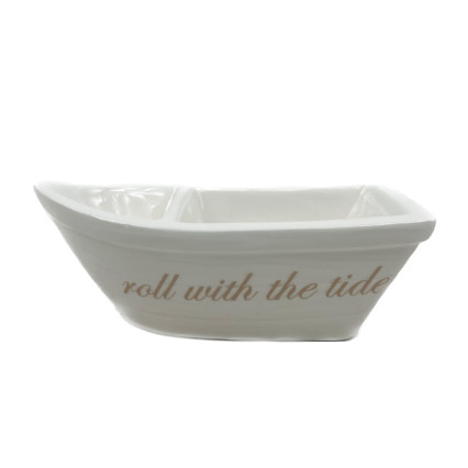 6" Roll With The Tide Boat Dish