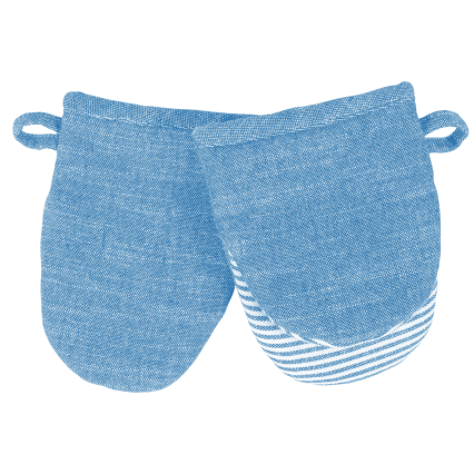 2-Pack Cotton Oven Mitts- Blue