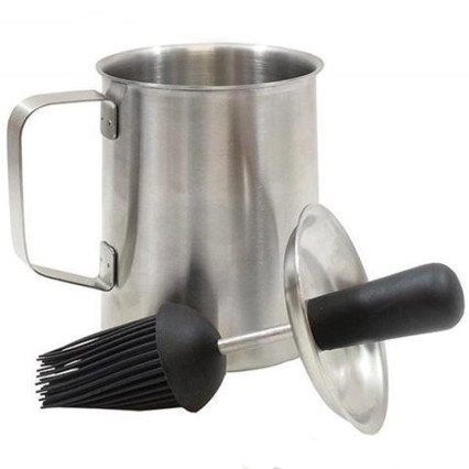 TableCraft Stainless Steel Sauce Pot w/Basting Brush Lid