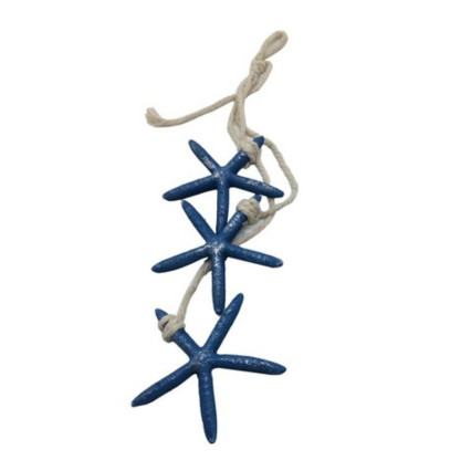19.5" Triple Stack Starfish on Rope - Navy