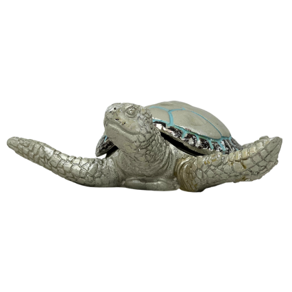 Silver Resin Turtle Trinket Box