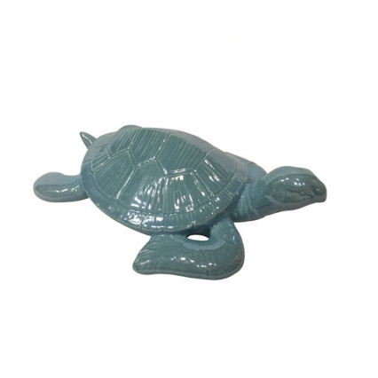 Ceramic Sea Turtle Figurine - Light Blue