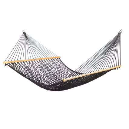 6' Classic Cotton Rope Hammock - Black