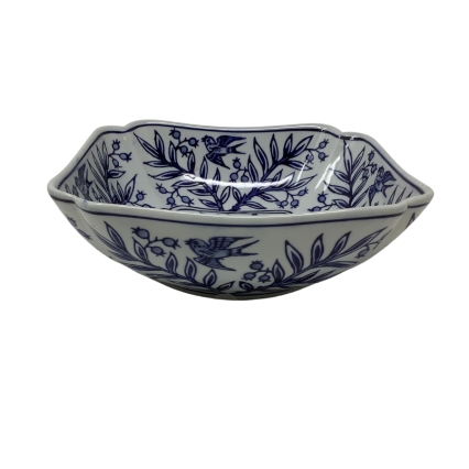 Blue and White Chinoiserie Square Planter