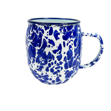 16 oz Cambridge Enamel Blue Marbe Mug