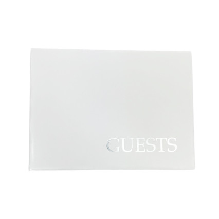 Guest Book- White With Silver Lettering