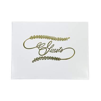 Guest Book- White with Gold Lettering