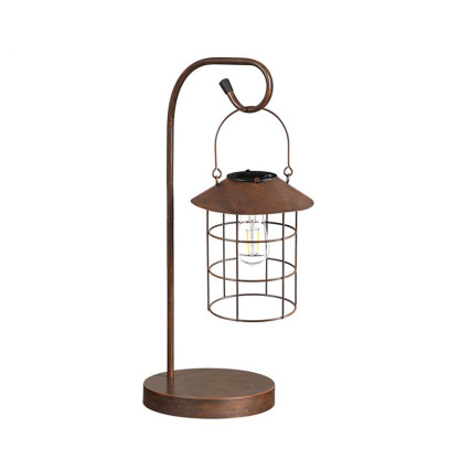 3 in 1 Solar Caged Bulb Lantern-Oil Rubbed Bronze